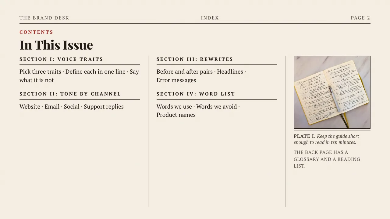 How to Write a Brand Voice Guide, slide 2