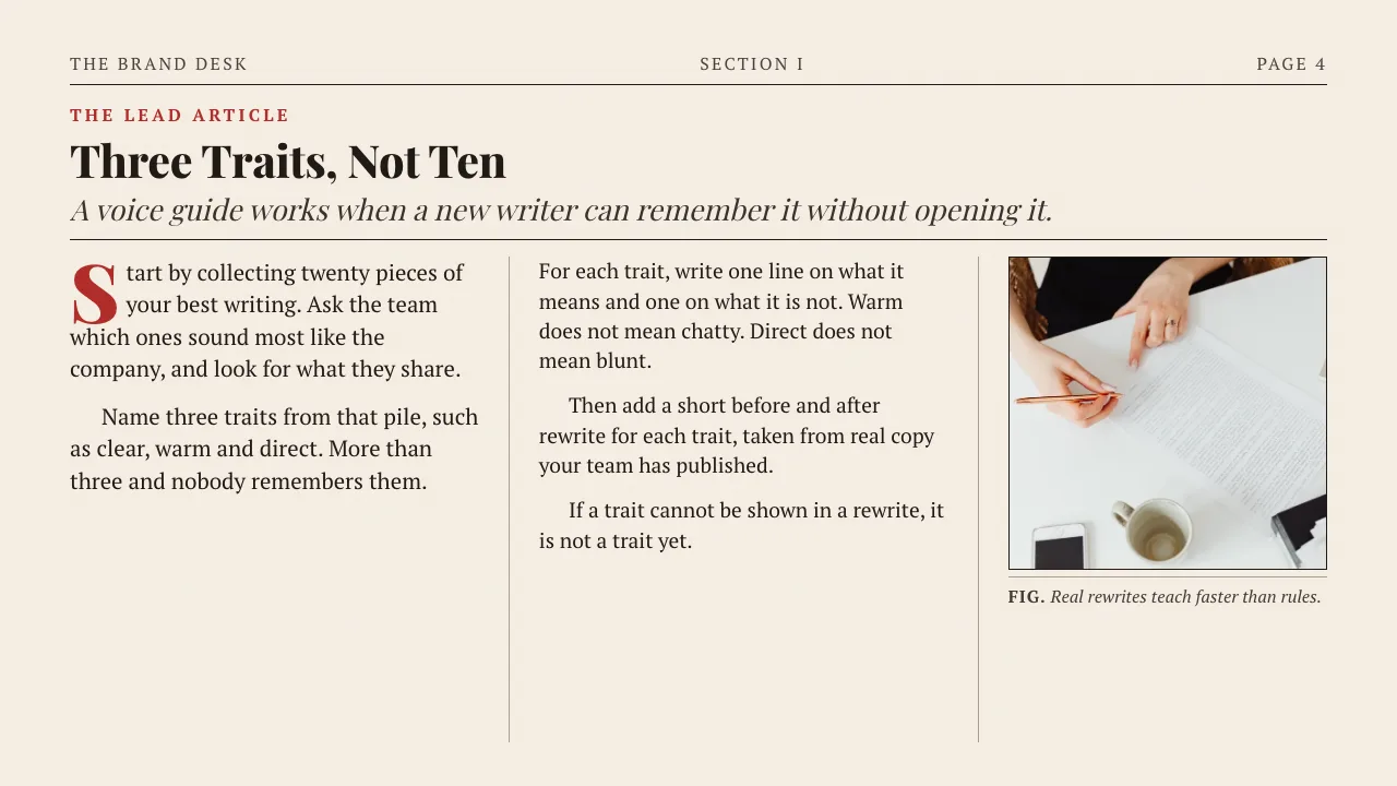 How to Write a Brand Voice Guide, slide 4