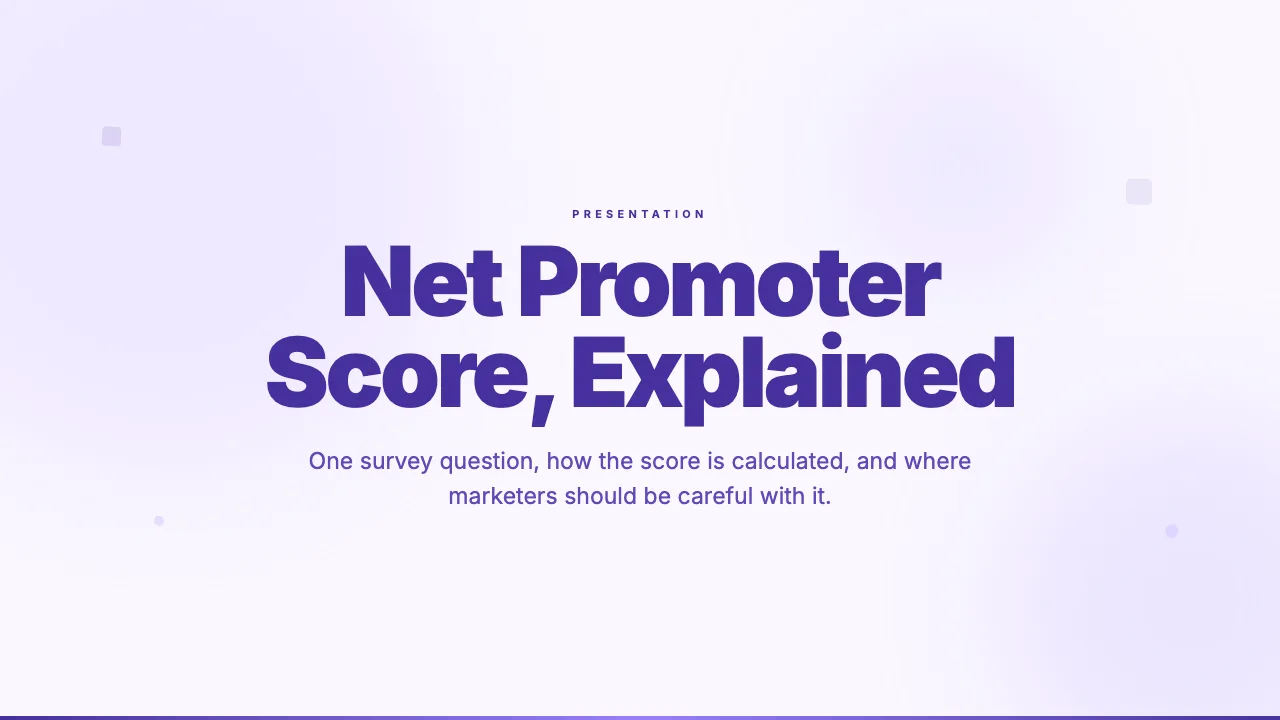 Net Promoter Score Explained, first slide