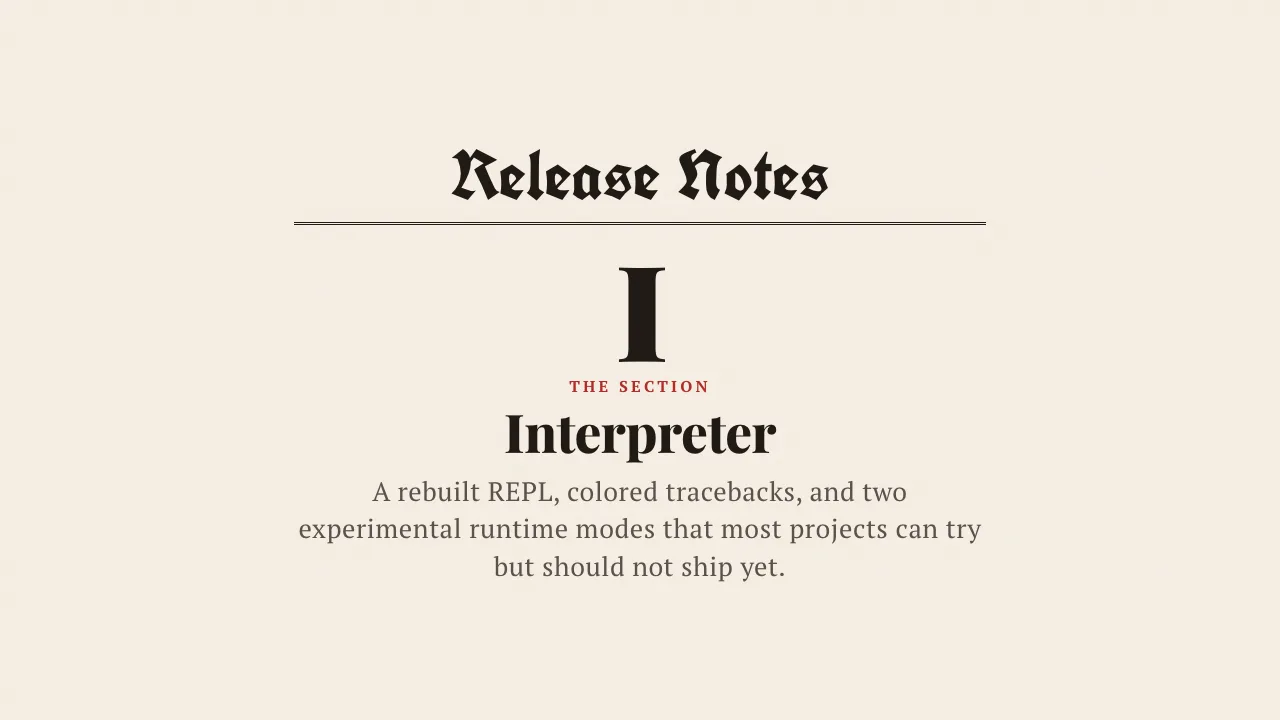 What's New in Python 3.13, slide 3