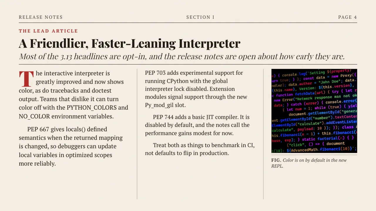 What's New in Python 3.13, slide 4