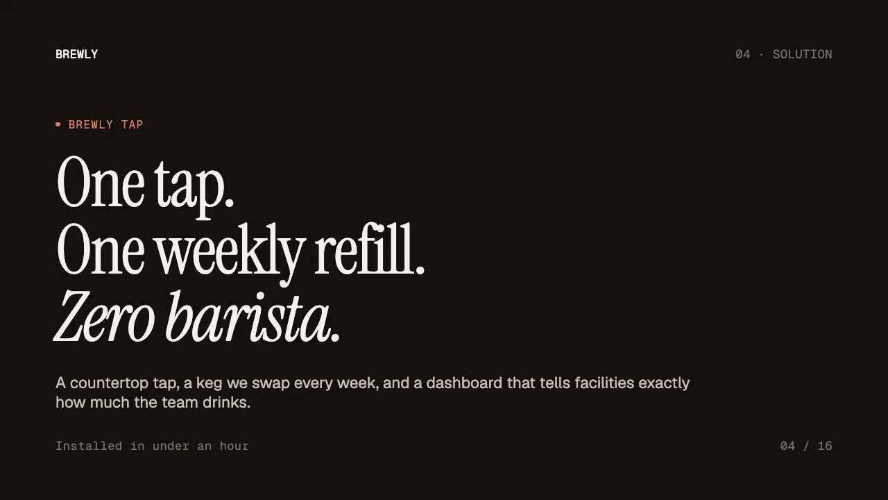 Brewly seed pitch deck, slide 4