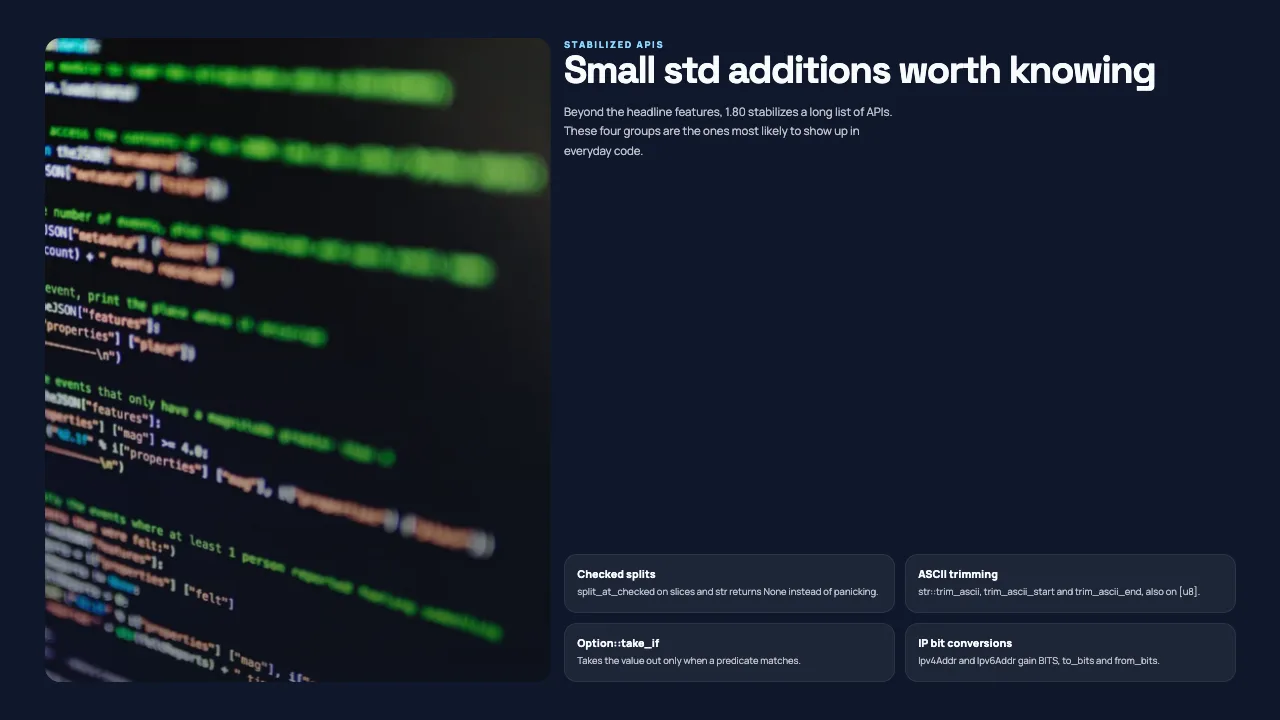 Rust 1.80.0 Release Brief, slide 3