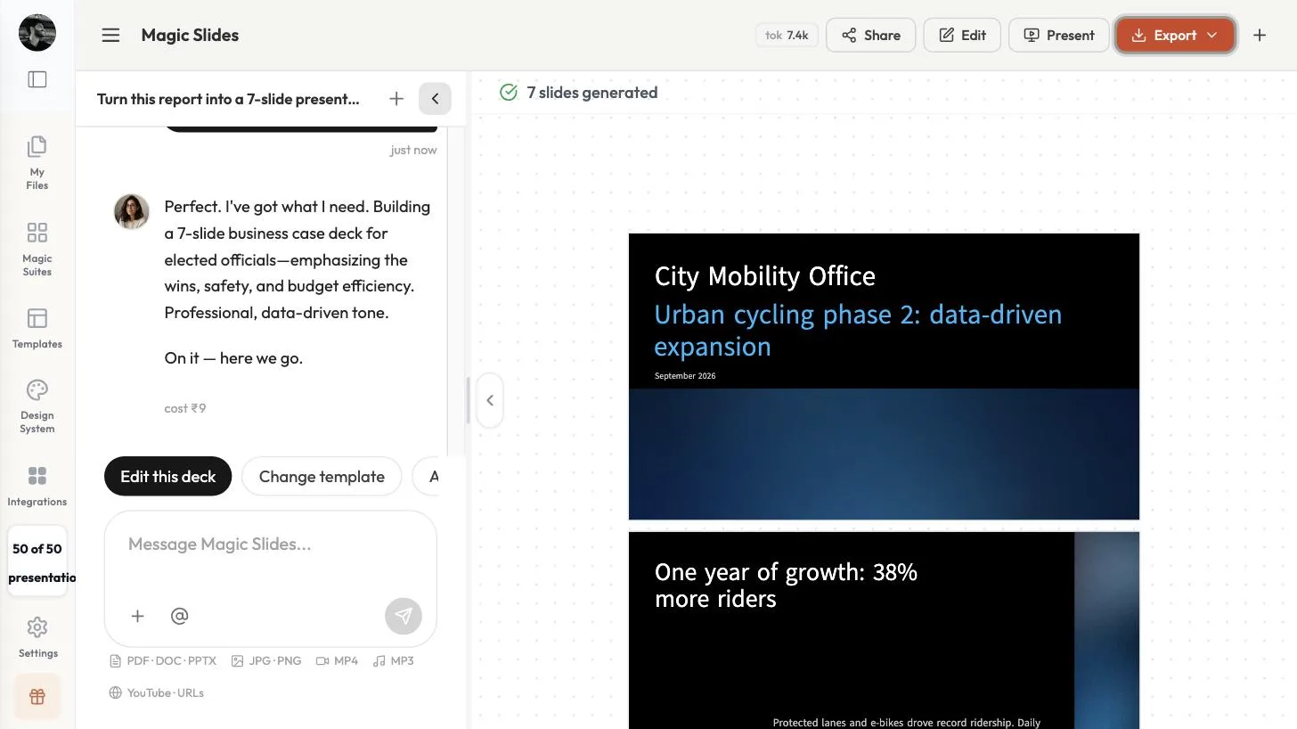 7 slides generated from the PDF, starting with City Mobility Office Urban cycling phase 2