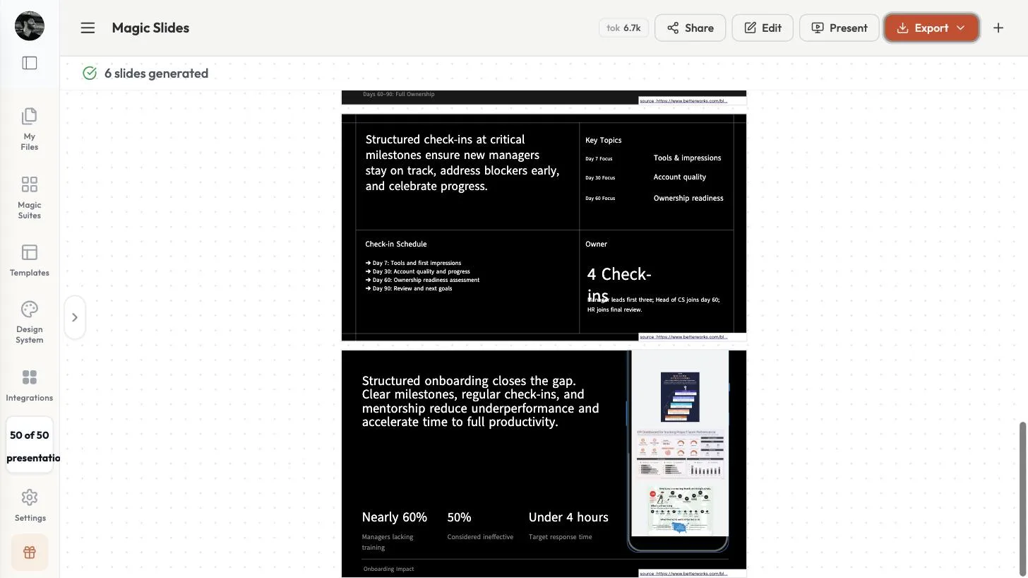 The check-in schedule and closing statistics slides