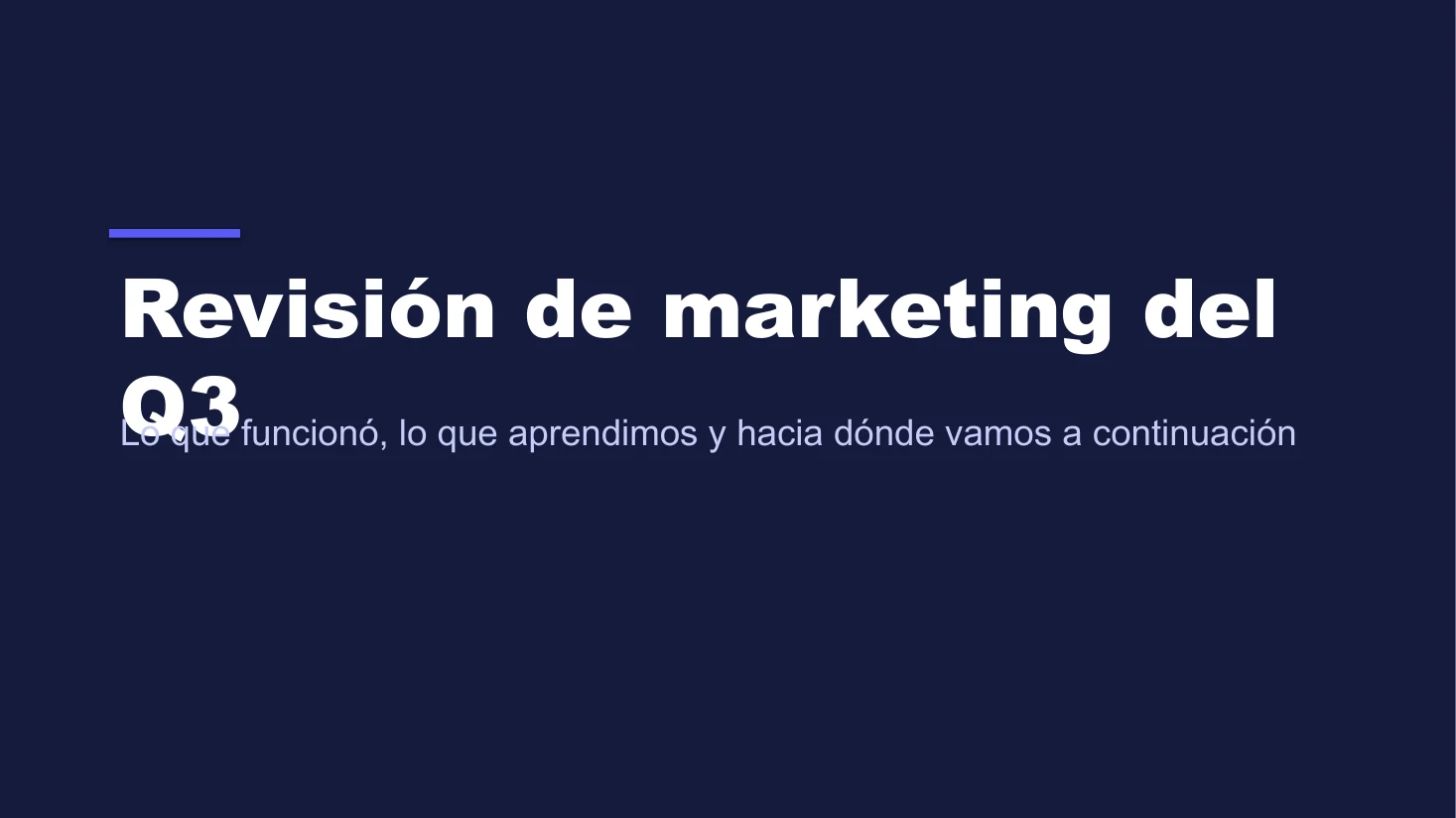 Translated title slide where the longer Spanish title wraps into the subtitle